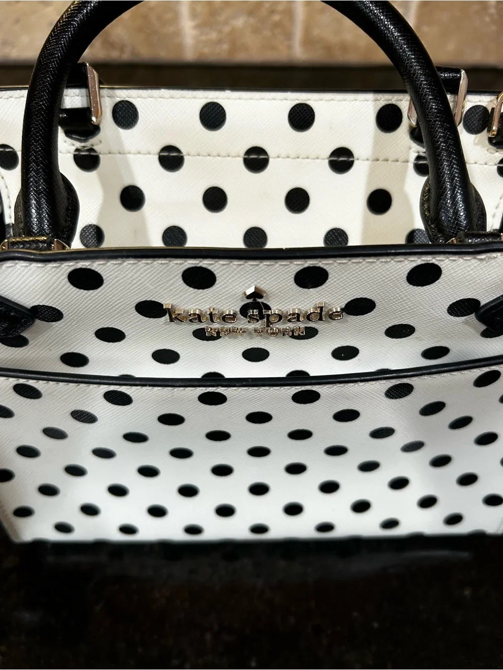 Kate Spade  Black and White Polka Dot Satchel